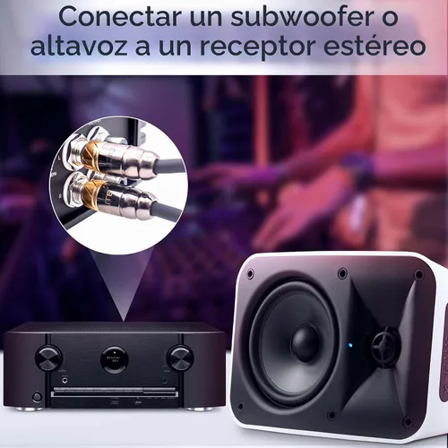Vista 6 de Elite Audio Serie Pro 3 pies. Cable corto de audio para carro RCA de 2 canales - Triple blindaje, conectores de latón, cobre libre de oxígeno, cable