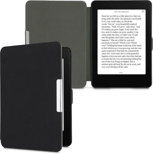 Vista 13 de kwmobile Funda compatible con Amazon Kindle Paperwhite - Funda protectora de nailon para lector electrónico - Antracita