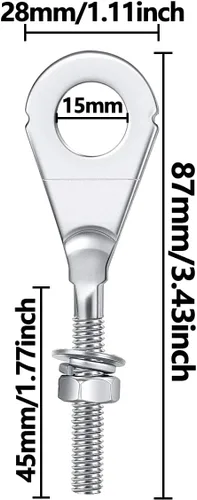 Vista 4 de 8 Tensor de cadena de 0.591 in 0.59 pulgadas, ajustador de eje de cadena, tensor de cadena apto para 196cc 6.5HP Massimo MB200 Baja Warrior MB165
