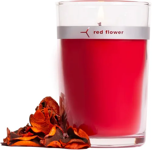 Vista 12 de Red Flower Vela con tapa de pétalo de lavanda francesa, lavanda francesa