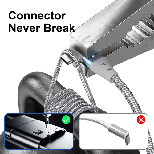 Vista 4 de Cable de enlace de 16 pies, USB3.0 a USB tipo C, trenzado de 90 grados con transferencia de datos rápida de 5 Gbps, cable de carga USB C para Oculus