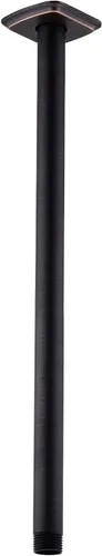Vista 18 de Brazo de ducha con brida de acero inoxidable de 4 pulgadas, extensión recta montada en el techo para cabezal de ducha de lluvia superior, níquel
