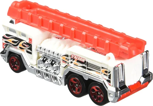 Vista 2 de Hot Wheels, 2015 HW City, 5 alarma [blanco] Vehículo fundido a presión del motor de bomberos #51/250