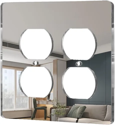 Vista 16 de 1 Pieza Placas de Interruptor de Luz con Espejo, Cubiertas de Salida de Acrílico, Placas de Pared Duraderas, Placas de Interruptor con Espejo