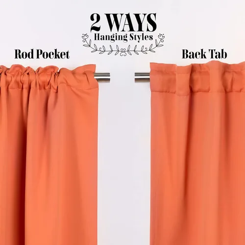 Vista 3 de Best Home Fashion Paneles de cortinas opacas de alta calidad, con aislamiento térmico sólido, cortinas opacas para tratamiento de ventanas