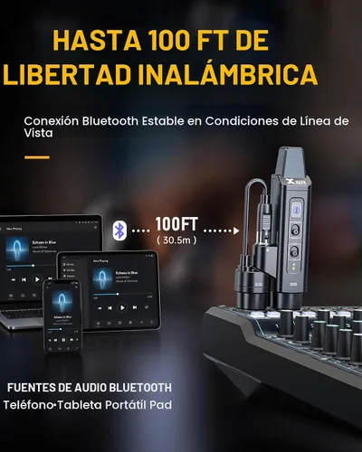 Vista 7 de Xvive Receptor Bluetooth XLR estéreo P3S para mezcladores y altavoces PA