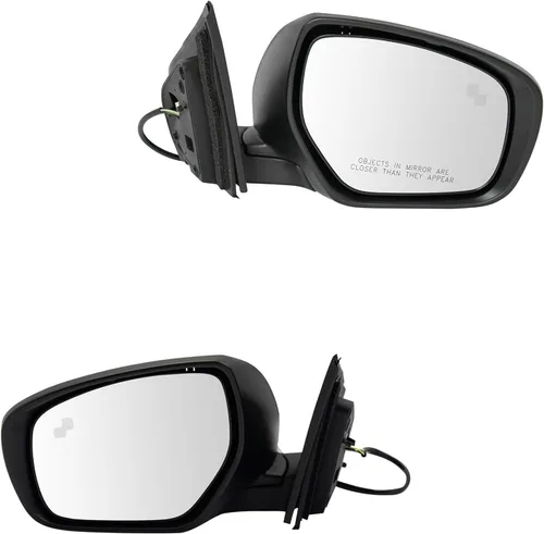 Vista 247 de TRQ Conjunto de 2 piezas de espejo lateral para conductor y pasajero, ajuste eléctrico, sin calefacción, sin memoria, color negro, compatible
