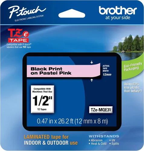 Vista 55 de Cinta laminada Brother Negro sobre Transparente, 6 mm (Tze111)
