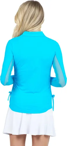 Vista 4 de IBKUL Polo de manga larga con protección solar UPF 50+ Icefil Cooling, longitud ajustable, 48000