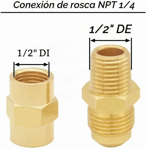 Vista 2 de Uenede Conexión de propano de tuerca QCC1 de latón con kit de conexión