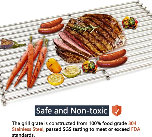 Vista 6 de Hongso Rejillas de cocina de acero inoxidable SUS304 de 19 1/4 pulgadas para Jenn-Air 720-0336 720-0163 730-0163 720-0511, Nexgrill 720-0163
