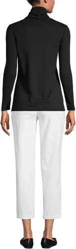 Vista 2 de Lands' End Supima - Suéter de cuello alto y mangas largas para mujer