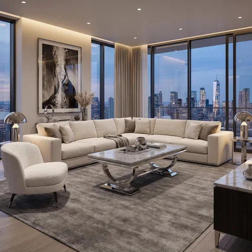 Vista 4 de Asday - Mesa auxiliar de 48 pulgadas con aspecto Glam Stone, borde protector, base en U plateada