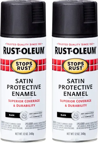Vista 100 de Rust-Oleum 7776830 - Pintura en aerosol para prevención del óxido, 12 onzas, negro plano