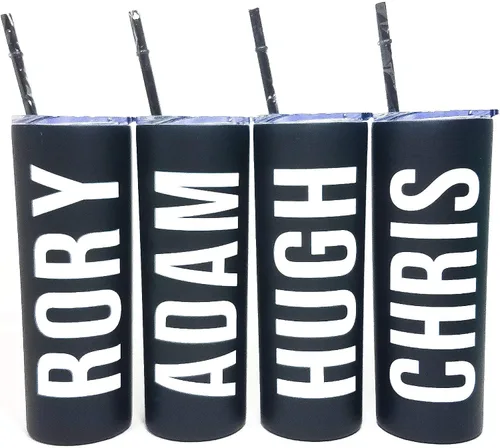 Vista 3 de Vaso de acero inoxidable personalizado, regalo de dama de honor, botella de agua personalizada, tazas de despedida de soltera, calcomanía de vinilo