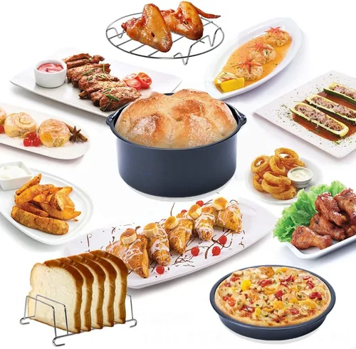 Vista 9 de Accesorios para freidora de aire de 8 pulgadas con libro de recetas de cocina, compatible con freidora de aire y olla a presión de 5.3 cuartos