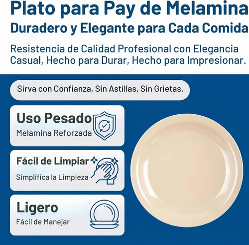 Vista 3 de Carlisle FoodService Products Kingline - Plato de postre de plástico reutilizable para el hogar y restaurantes, melamina, 6.5 pulgadas, color marrón