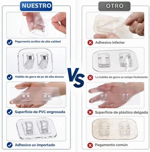 Vista 3 de JIEYAO - 9 ganchos adhesivos de repuesto para regadera, ganchos adhesivos