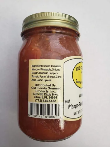 Vista 2 de Old Florida Gourmet Salsa de piña y mango suave