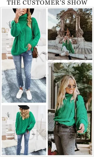 Vista 5 de Dokotoo - Sudadera de cuello de tortuga para mujer