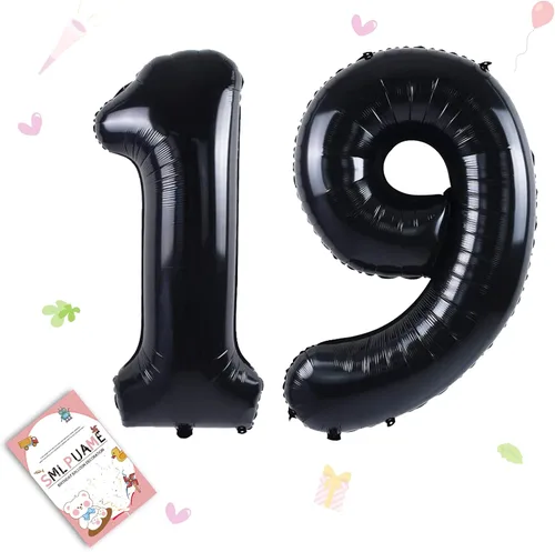 Vista 55 de Globos grandes de 40 pulgadas de números del 0 al 9, globos numéricos para decoración de fiesta de cumpleaños, globos de helio de aluminio