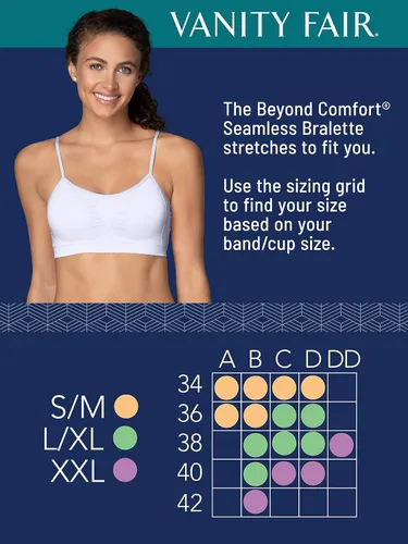 Vista 5 de Vanity Fair Women's Beyond Comfort Bra Seamless Padded Bralette (S-2XL)