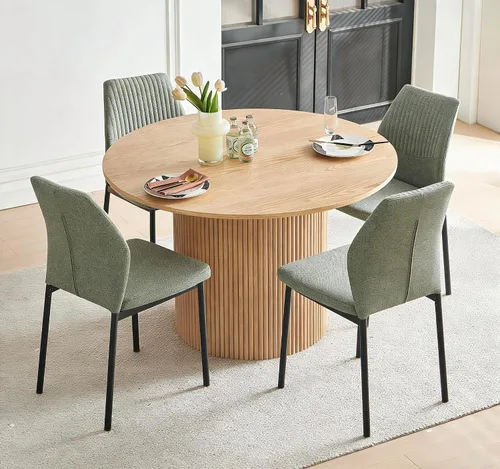 Vista 31 de Juego de 2 sillas de comedor de piel sintética marrón, cómodas sillas de cocina tapizadas sin brazos con patas de metal negro para sala de estar