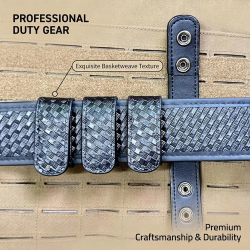 Vista 3 de ROCOTACTICAL Protectores de cinturón de doble presión, para cinturón de servicio de 2.25 pulgadas, paquete de 4