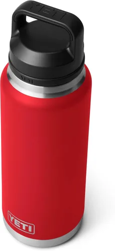 Vista 7 de YETI Rambler - Botella de 36 onzas, aislada al vacío, a prueba de fugas, de acero inoxidable con tapón para sorbos Aislamiento al vacío Rojo