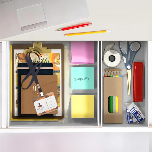 Vista 6 de Simple Houseware Organizador de cajones de ropa interior para lencería, ropa interior, brasier, bragas, calcetín, mameluco, juego de 6, gris