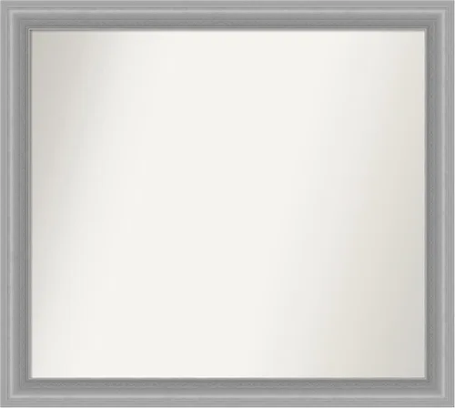 Vista 267 de Amanti Art Espejo de baño plateado para sobre el fregadero, 24 x 24 pulgadas, espejo cuadrado de peltre forjado a medida, marco de madera casual