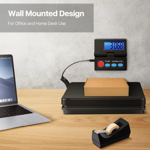 Vista 6 de Flexzion Báscula de envío USPS para paquete, báscula postal de envío digital resistente con pantalla LCD montada en la pared, capacidad máxima