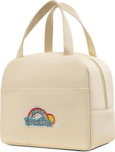 Vista 10 de Bolsa de almuerzo para mujer, lonchera aislada personalizada para adultos con correa ajustable para el hombro, reutilizable, congelable, lonchera