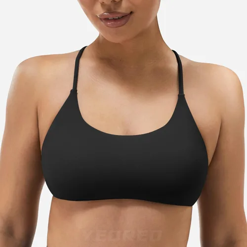 Vista 2 de YEOREO Pearl - Brasier deportivo para mujer, con tirantes cruzados, espalda descubierta, con relleno, extraíble, para yoga