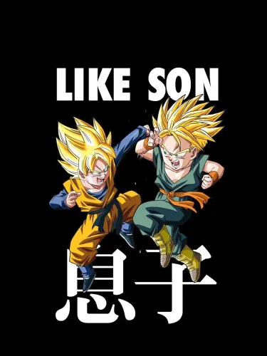 Vista 2 de Dragon Ball Z Like Son - Camiseta negra para niño