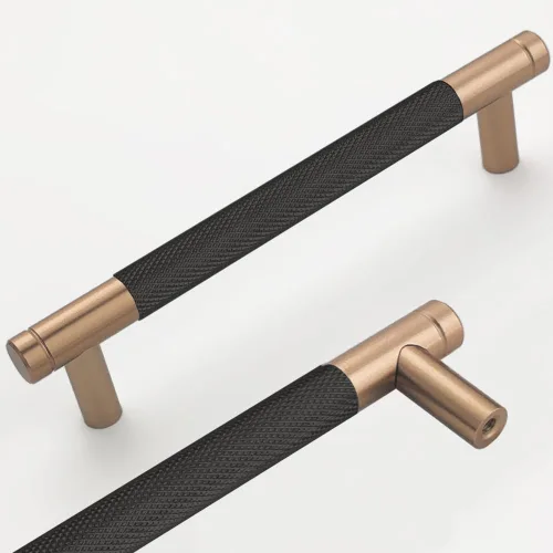 Vista 12 de Paquete de 12 pomos de gabinete de 1 pulgada moleteados negros para cajones y armarios, tiradores de bronce de aluminio (modernos 12, negro)