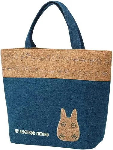 Vista 7 de Skater KBCO3 Denim My Neighbor Totoro Ghibli - Bolsa aislante con bolsillo de corcho