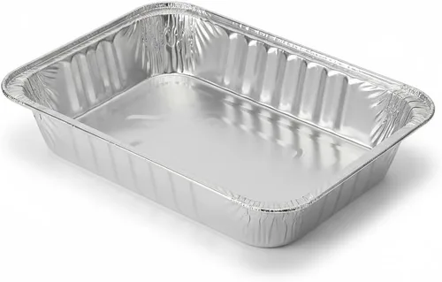 Vista 5 de Charola mediana de aluminio laminado profundo (9 x 13). Seguras para usar en freezer, horno y mesa de vapor. Paquete x 30