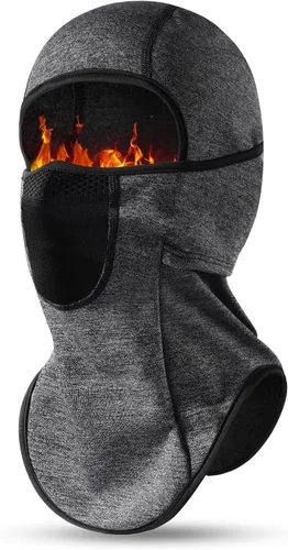 Vista 13 de Ski Mask Balalclava Windproof Face Mask Warm Fleece Neck Cover for Cold Weather Helmet Hood for Men & Women A01-negro