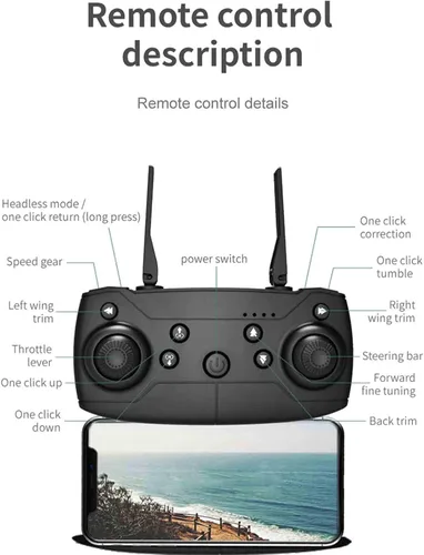 Vista 4 de Drones sin escobillas con cámara para adultos 4K, Fotografía aérea de alta definición Evitación de obstáculos Cuatro aviones Posicionamiento