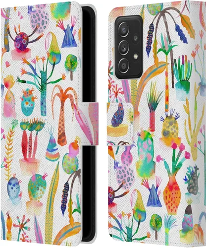 Vista 7 de Head Case Designs Officially Licensed Ninola Brushstrokes Black Summer Patterns Leather Wallet Case Compatible with Samsung Galaxy A07 4G