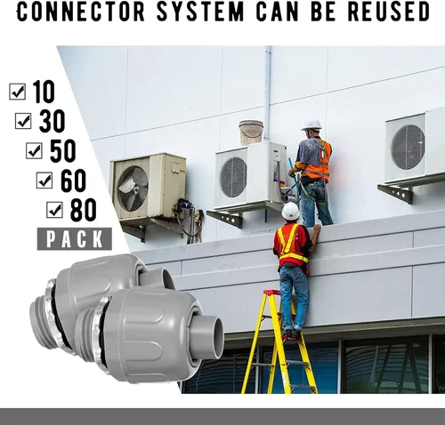 Vista 7 de Conector hermético de líquido de 1/2 pulgada, accesorios de conducto eléctrico de PVC, conector de conducto flexible de 180 grados para el hogar