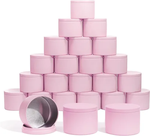 Vista 18 de Aroparc Latas para velas de 8 onzas con tapas, paquete de 24 tarros redondos de metal sin costuras, recipientes vacíos a granel para bricolaje Negro