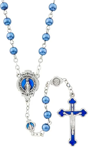 Vista 5 de Medalla milagrosa con tarjeta de oración de medalla milagrosa, estuche de rosario floral con cremallera, tarjeta de oración del Señor Rosario