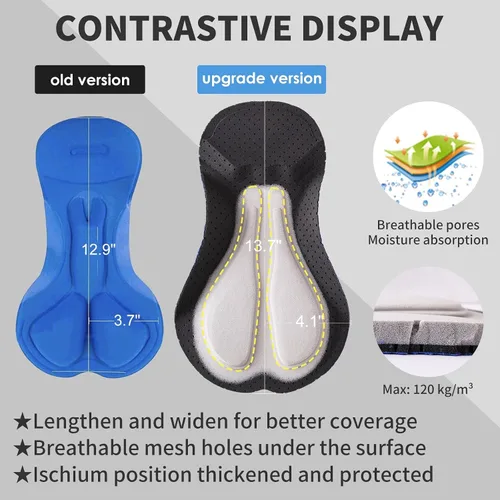 Vista 5 de BALEAF Pantalones cortos de ciclismo acolchados en 3D para hombre