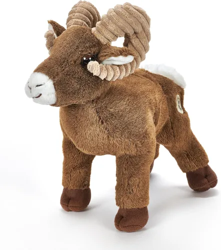 Vista 4 de The Petting Zoo Peluche de oveja de cuerno grande, regalos para niños, animales del zoológico Wild Onez, juguete de peluche de oveja, 12 pulgadas