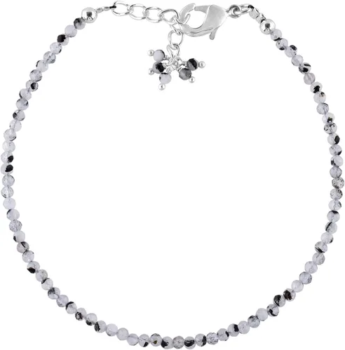 Vista 7 de Natural Gemstone Micro Round Beads Dainty Choker Bangle Bracelet, Handmade Jewelry for Women, Healing Chakra Crystals Silver Plated Chain 8 inch