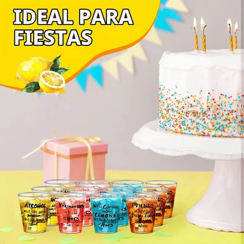 Vista 7 de 100 vasos de chupito divertidos de 1.7 oz para fiesta, vasos de chupito de plástico desechables a granel Mini Fun Wine Glass, Small Tasting Sample