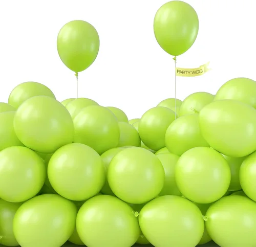 Vista 8 de 120 globos verdes de 5 pulgadas y globos blancos, 120 unidades de 5 pulgadas