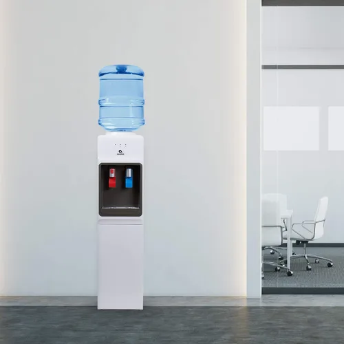 Vista 6 de Avalon despachador/refrigerador de agua con carga superior – Agua fría y caliente, con seguridad para niños, diseño innovador. Capacidad